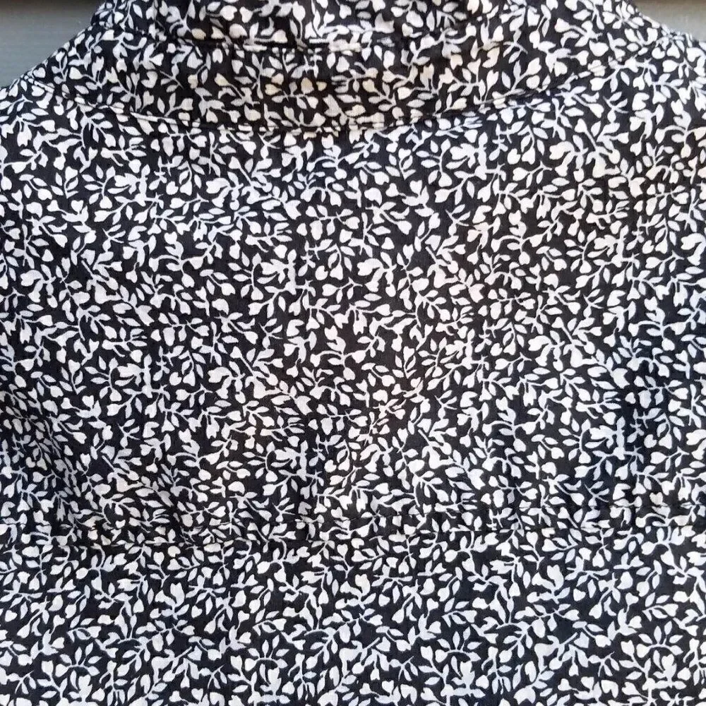 J Crew Black Tan floral The Perfect Shirt size 6
